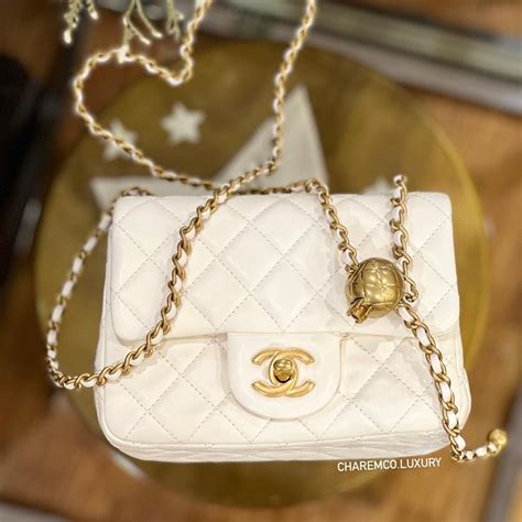 chanel white pearl bag